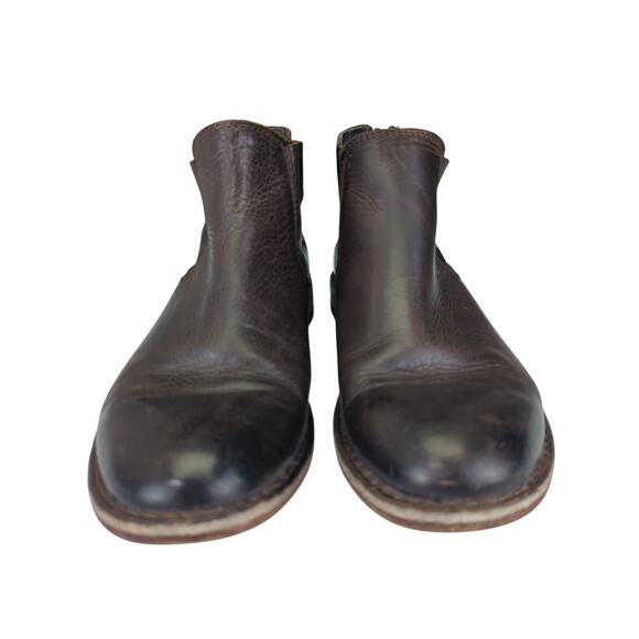 Moma Chelsea Boots Brown Leather Ankle Booties EU 38 Back Zipper - Picture 3 of 7